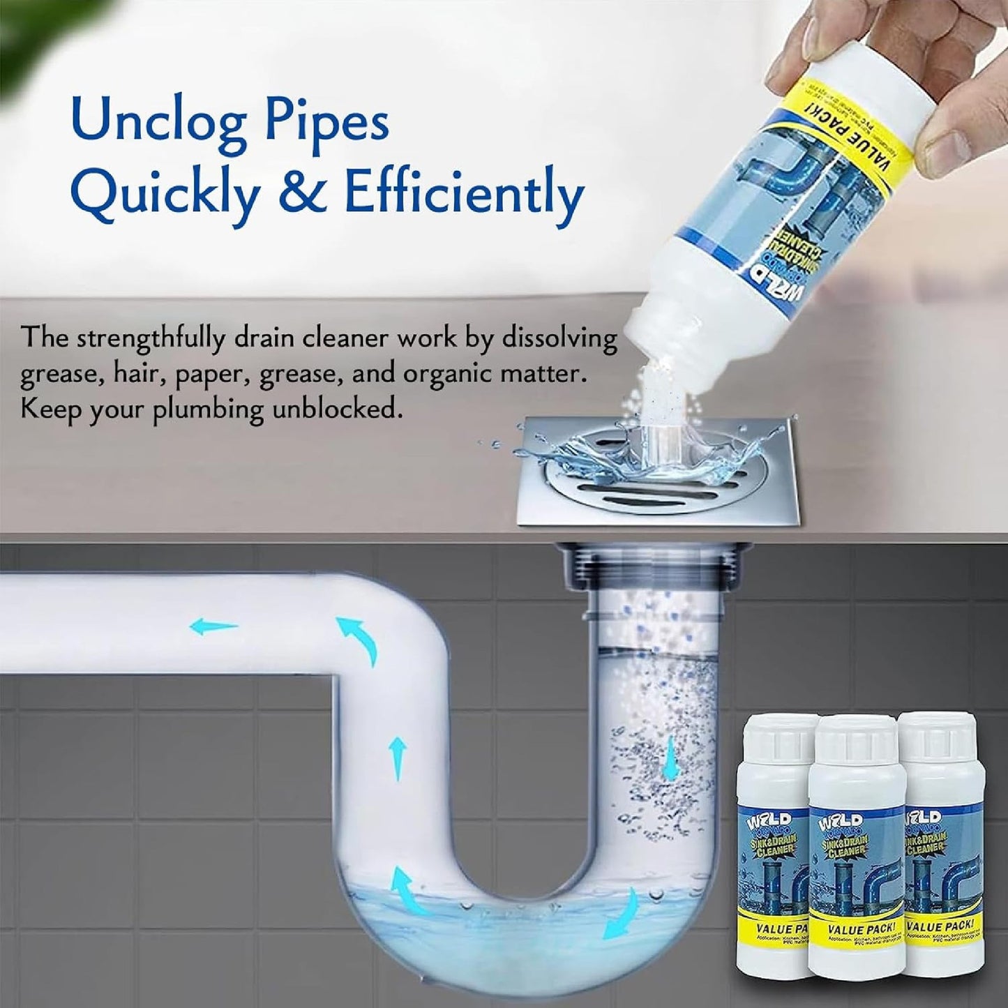 Polvo Limpiador para Drenajes (2 UNIDADES)